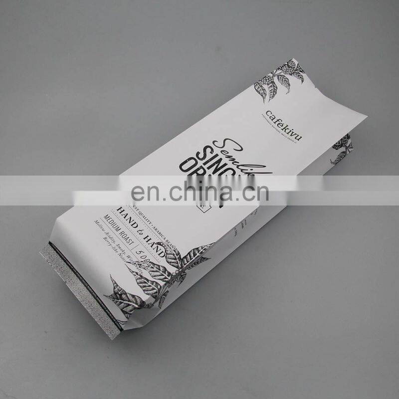 Coffee Bags With Valve Wholesale Hot Sale Classic Coffee Sachet Flat Bottom Bag With Zipper Valve Foil Food Grade Coffee Bags