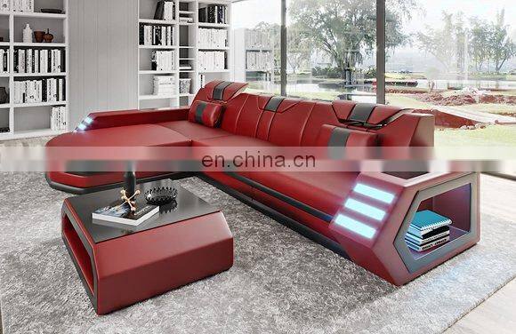sectional Sofa LED light living room sofa set furniture Multi-functional