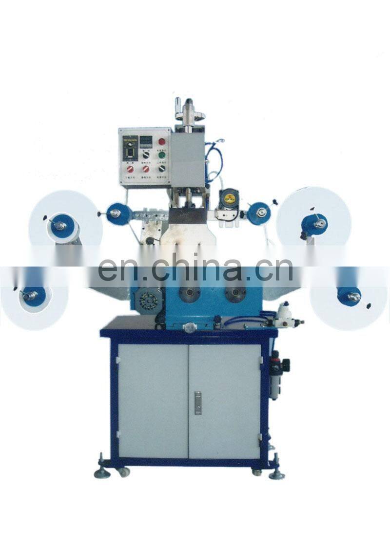 UT12 Fully Automatic Garment Elastic Ribbon Hot Foil Stamping Machine, Textile Fabric Satin Label Roll Heat Transfer Press