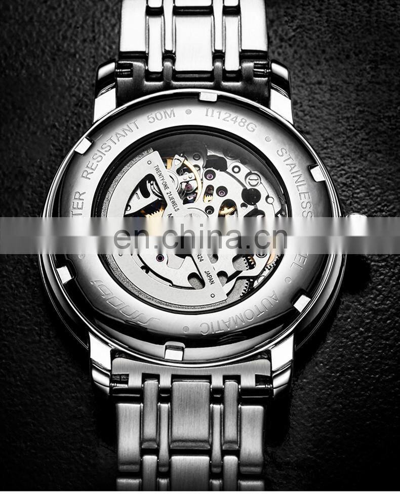 Utime Hollow Out Visible Automatic Movement Watch For Man 316L Steel Case Japan Automatic Mechanical Watches U0031G