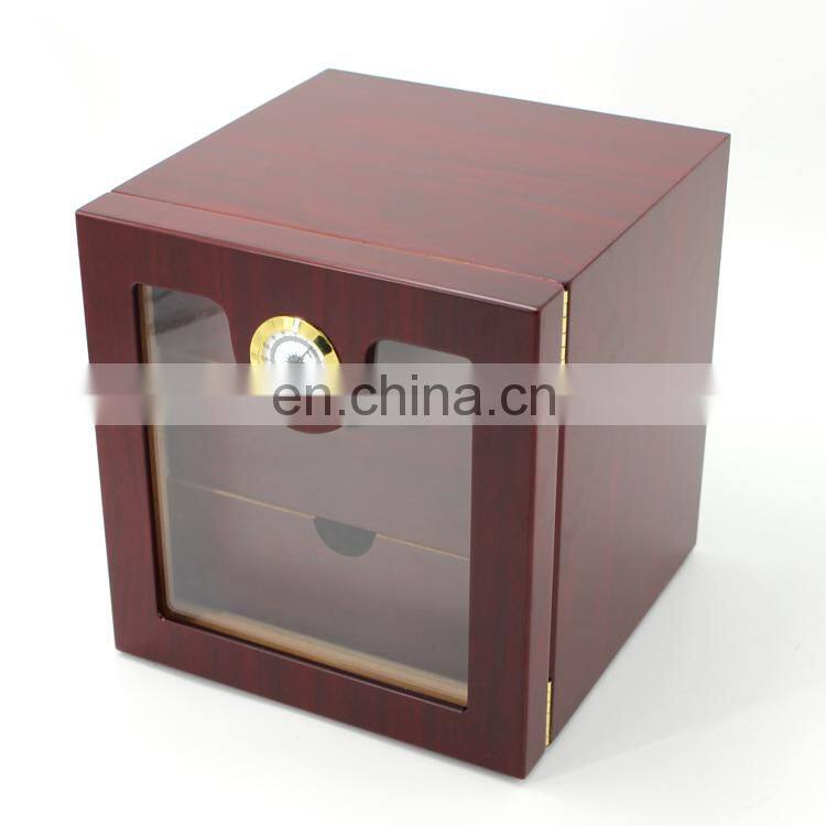 Custom high gloss finished quality 3 trays cigar cabinet luxury cigar humidor
