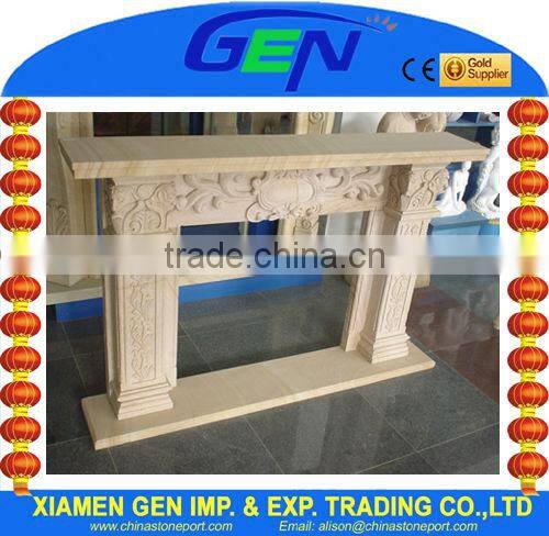 ivory color marble fireplace