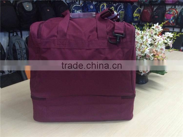 600D polyester double layer sports bag basic medium soccer bag large duffel bag