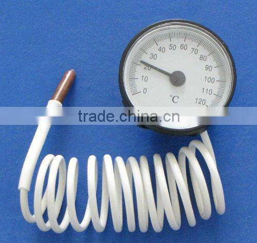 Capillary type clothes dryer thermometer