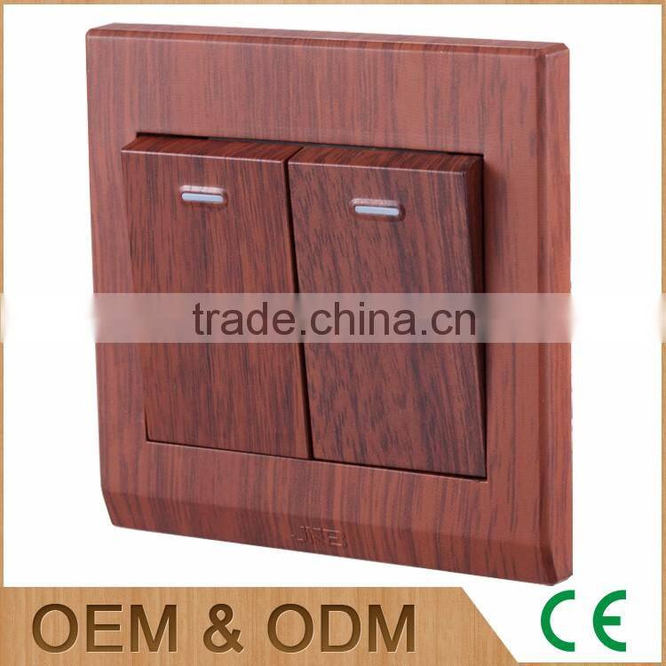 China manufacturer red wood stylish push button light switch