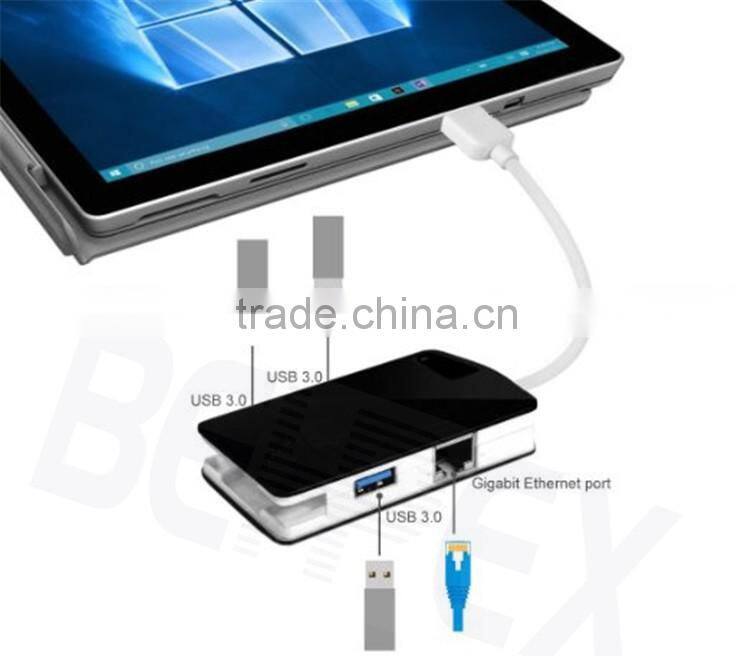 Box Shape Tablet USB Hub Travel Power Charger Adapter with 4 Port