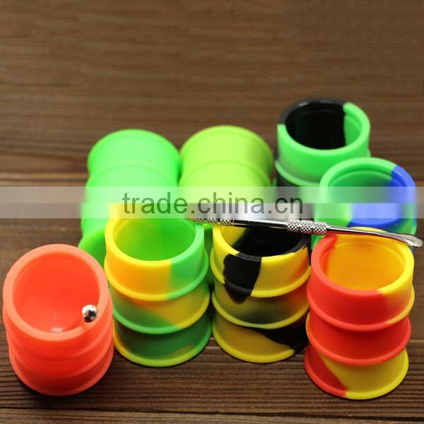 Customized silicone non-stick container 26ml concentrate oil silicone wax barrel drum silicone weed jar