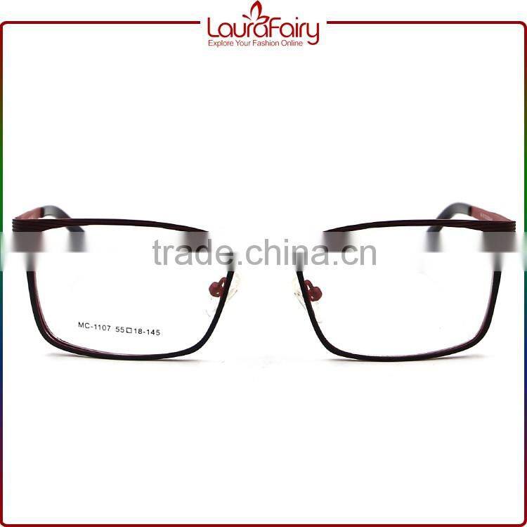 Laura Fairy Teenager Fashion Two Tone Colors Optical Frames With Metal Decorations