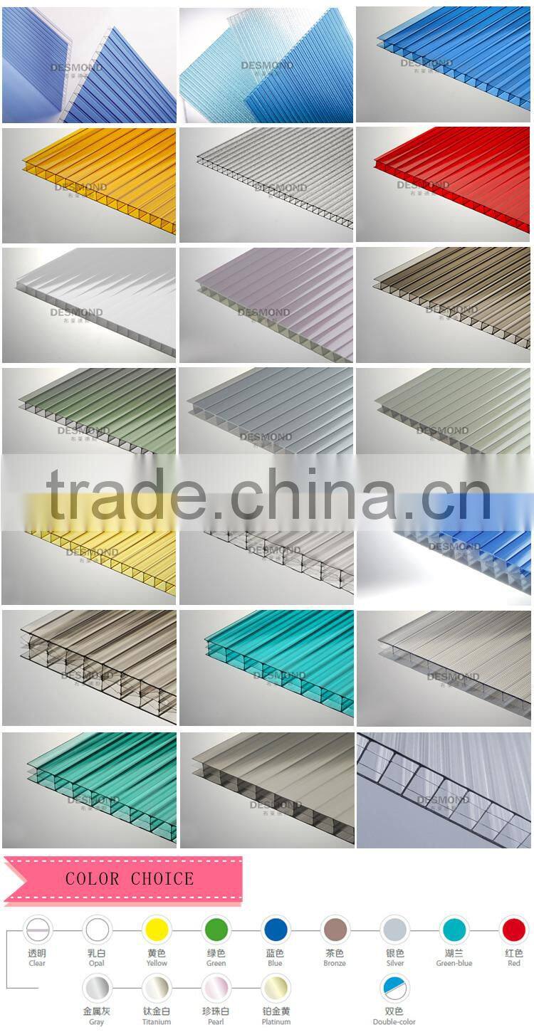 UV coating polycarbonate hollow sheet top quality best price