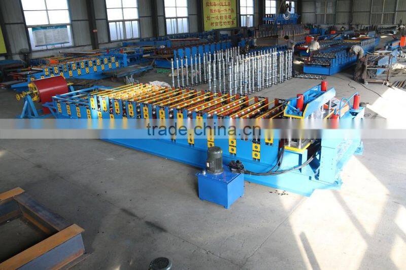 step tile and trapezoidal profile double layer making machine