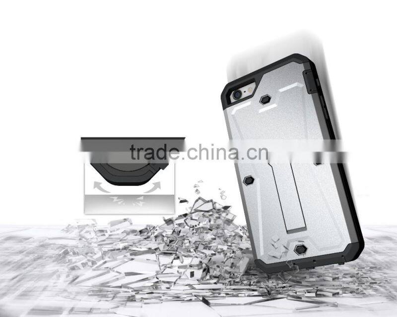 Premium Armored Tank Style case Combo PC+TPU Kickstand Mobile back cover case For Samsung Galaxy S6 with screen protector
