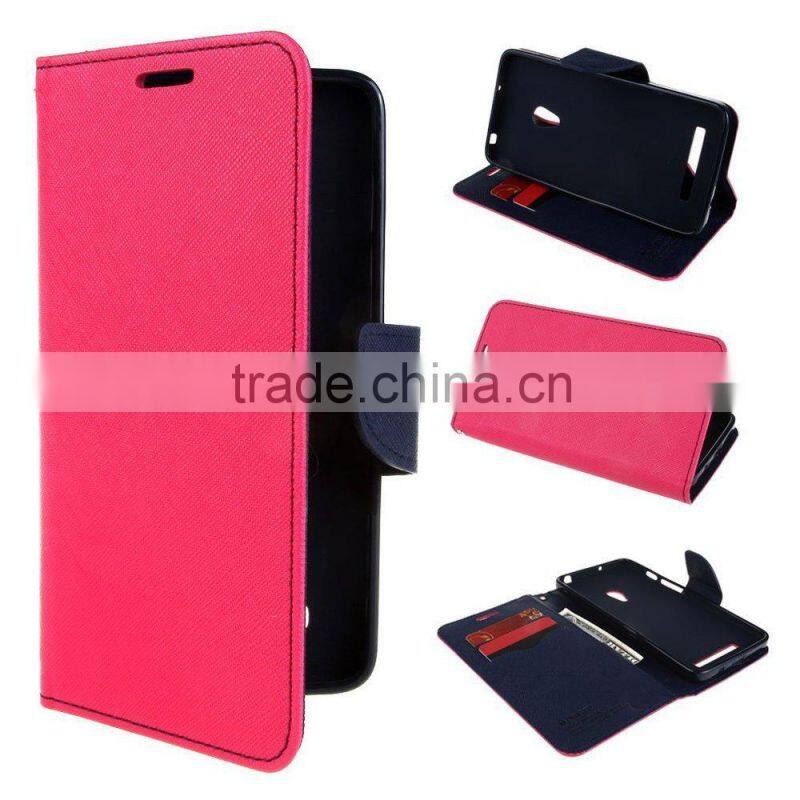 Keno Hot Selling Wallet With Card Holder PU Hybrid Leather and TPU Flip Stand Mercury Case for Asus Zenfone 5