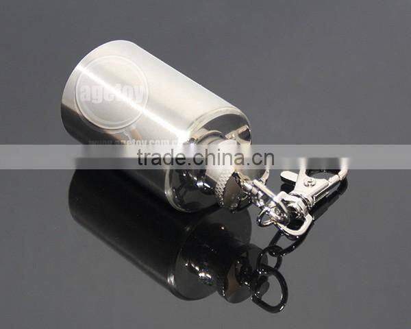 1oz Stainless Steel Portable Round Flagon Kettle Oilcan Keychain 28ML Metal Travel Wine Pot Mini Hip Alcohol