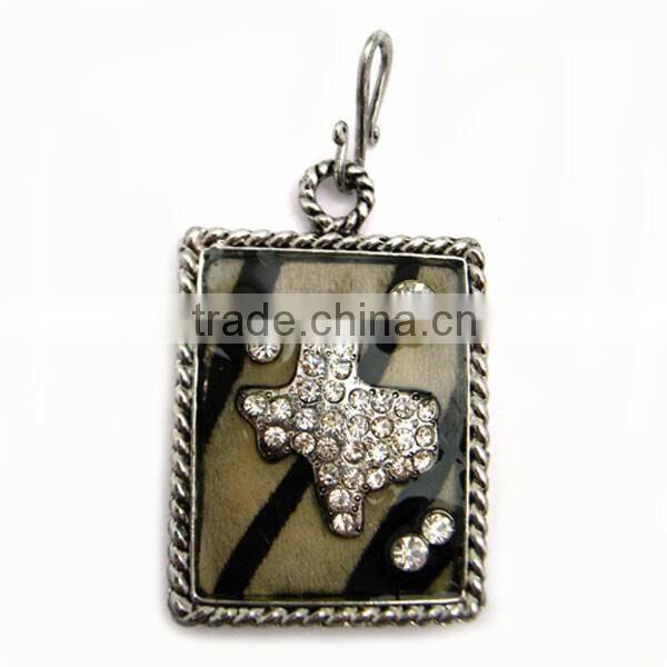 Orange Rhinestone Cheerleading Magaphone Magnetic Pendant Charm