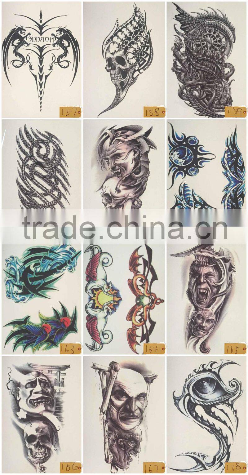 High Quality Letter Gold Flash Metallic Metal Custom Water Transfer Temporary Tattoo Stickers Body Art