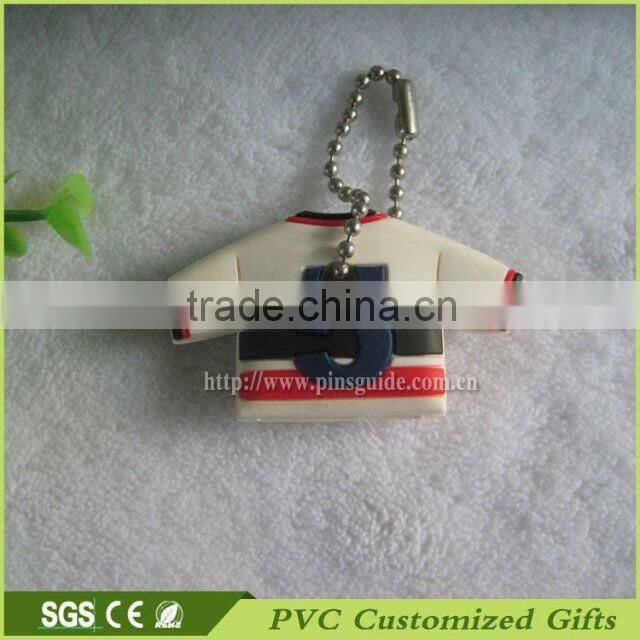 T-shirt shape wholesale high quality soft pvc keychain