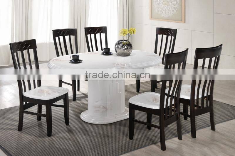 Stainless Marble Dining Table Solid Wooden Chair