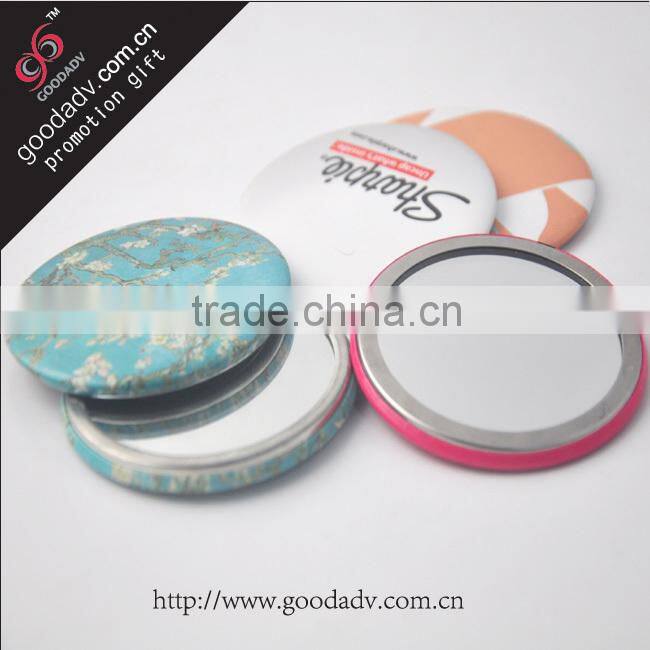 2016 Hot selling personal delicate designed beautiful tin hand mirror/gift Mirror