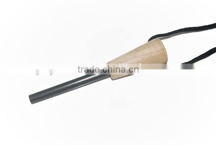 2014 New survival wood fire starter Emergency travel flint with wooden handle