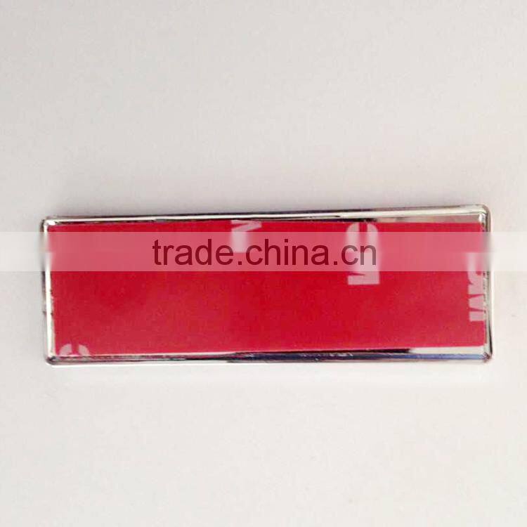 Decorative plastic chrome plating 3D name logo