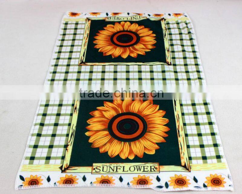 promotional items china custom printed microfiber 40x60cm floral tea towels
