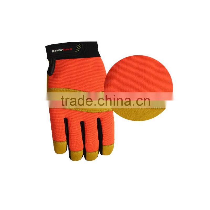 Hot style orange the global supply leather driving gloves