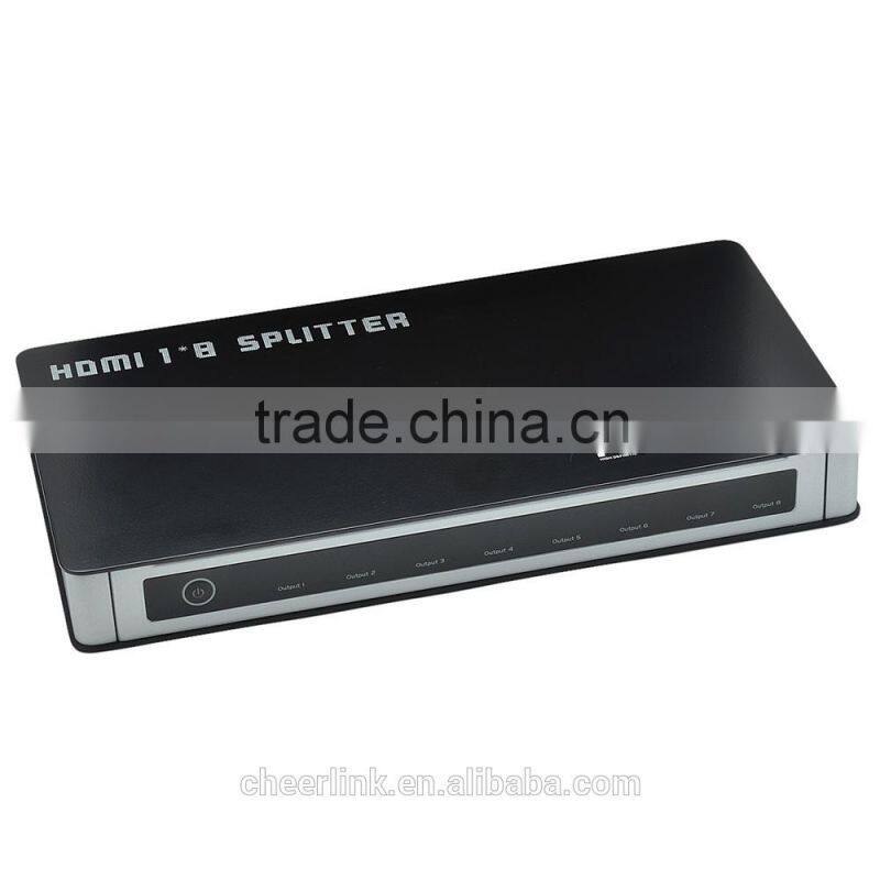 OEM full hd 1080p 8-port hdmi splitter 1x8/ black