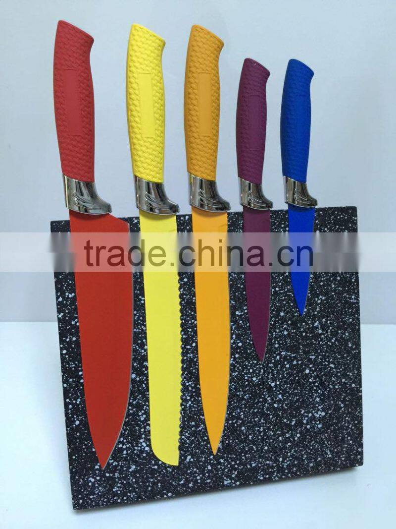 Non-stick coating bread knife with solf handle
