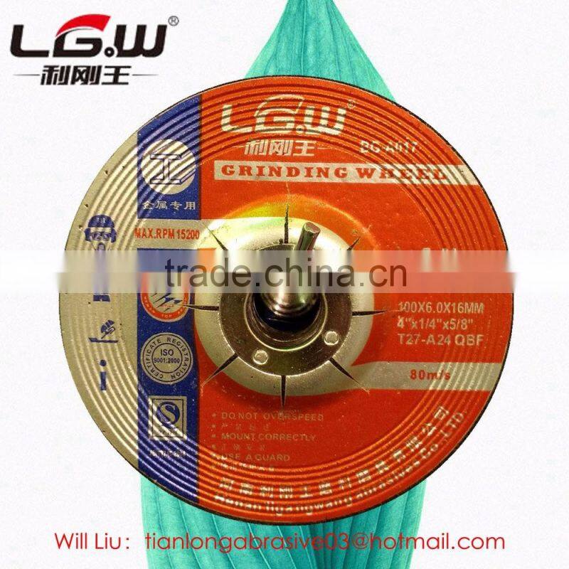 425 long life 100*6*16 sharp and durable grinding wheel for inox SS