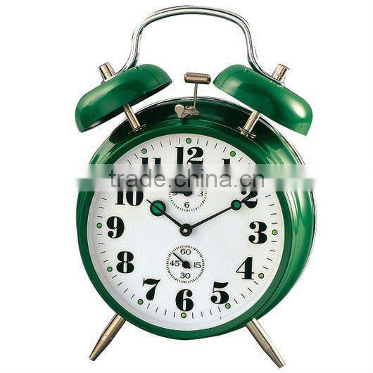 Metal case mechanical alarm clock in 4 inches size