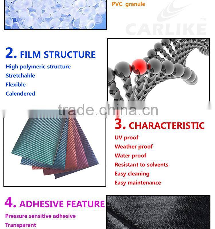 Fast Delivery 3D Chameleon Carbon Fiber PVC Film Sticker Auto Cover Vinyl