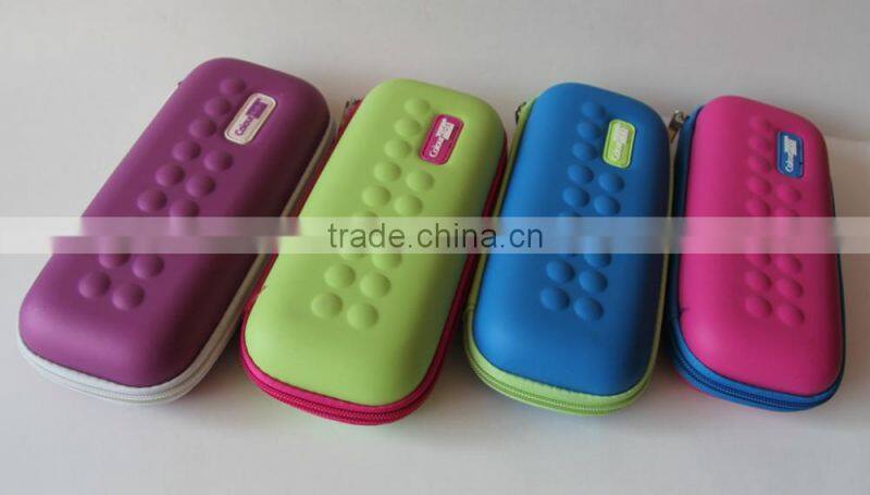 Customized waterproof Hard protective EVA stationery box pencil case with zipper by PU leather or fabric for kids