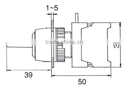 22mm Changeover Switch 3 Position Spring Return Selector Switch, IP65 (GLUS223)