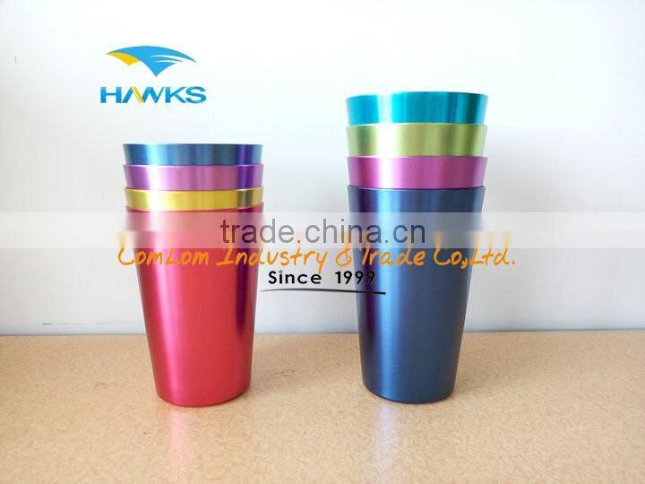 15oz/17oz colorful Aluminum oxidized Shot Glass/cup/mug/tumbler