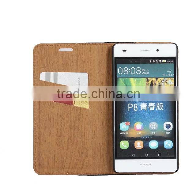 2016 New Products Wood Wallet Flip Cover Case Leather Mobile Phone Case for iPhone 6 iPhone 6 Plus 5.5 6s