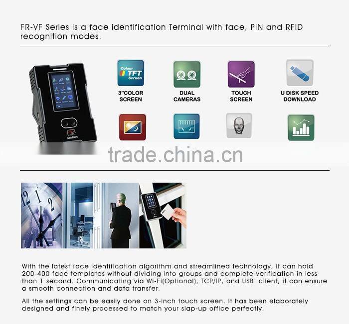 VF400 Face & RFID Time Attendance Terminal with WiFi, 3" Touch Screen