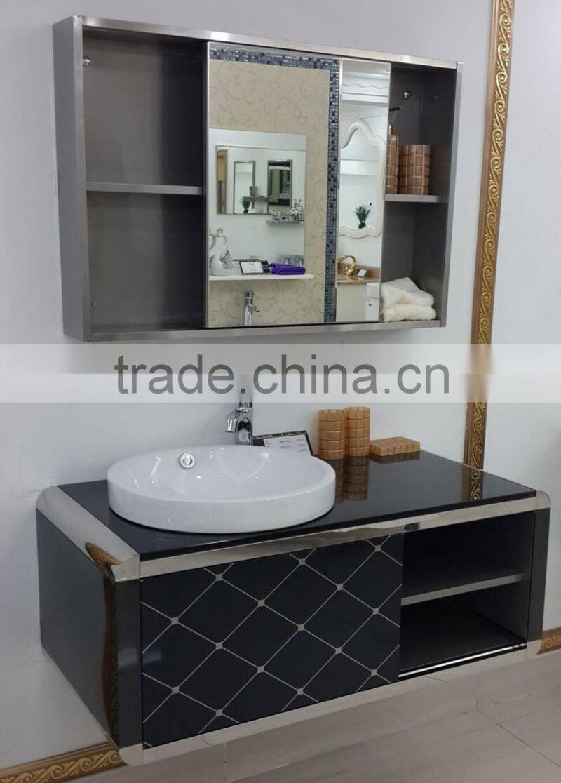 China products 304 stainless steel cabinet bathroom vanity GD2002