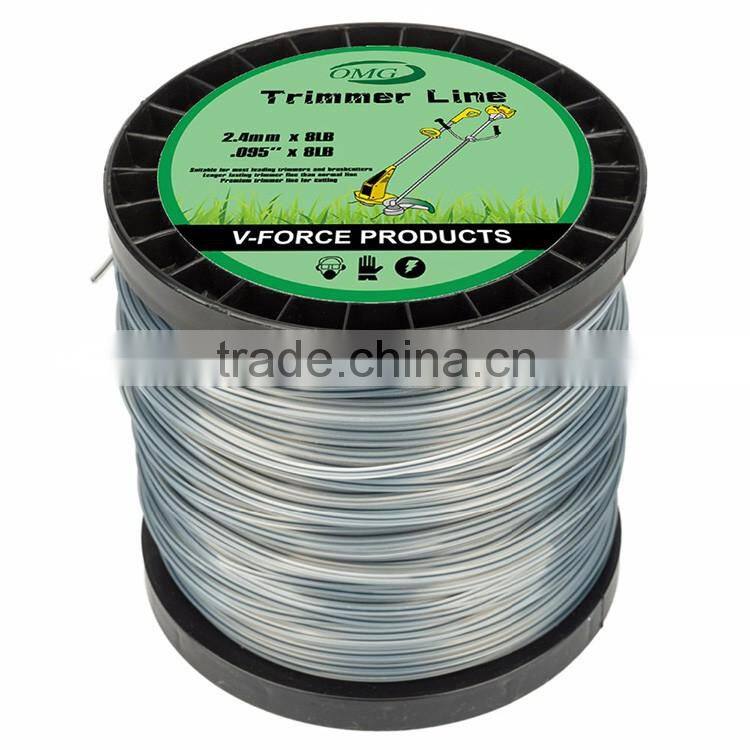 Professional Grade 2.4mm x 8LBS Dual Color Nylon Grass Trimmer Line