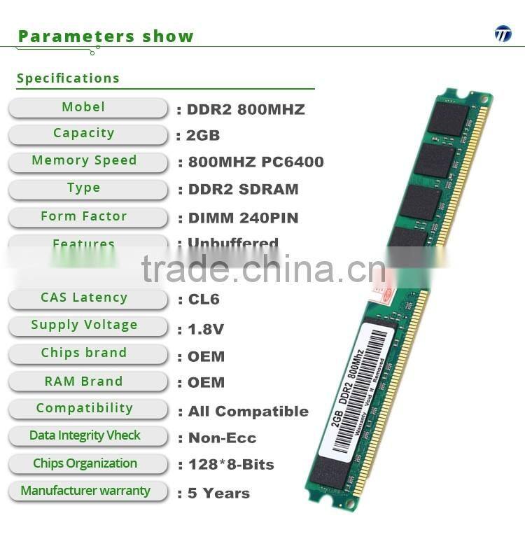 New RAM Memory DDR2 2GB all compatible 100% strictly tested