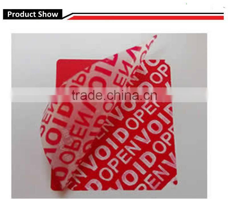 Partial transfer security VOID label tamper evident sealing label