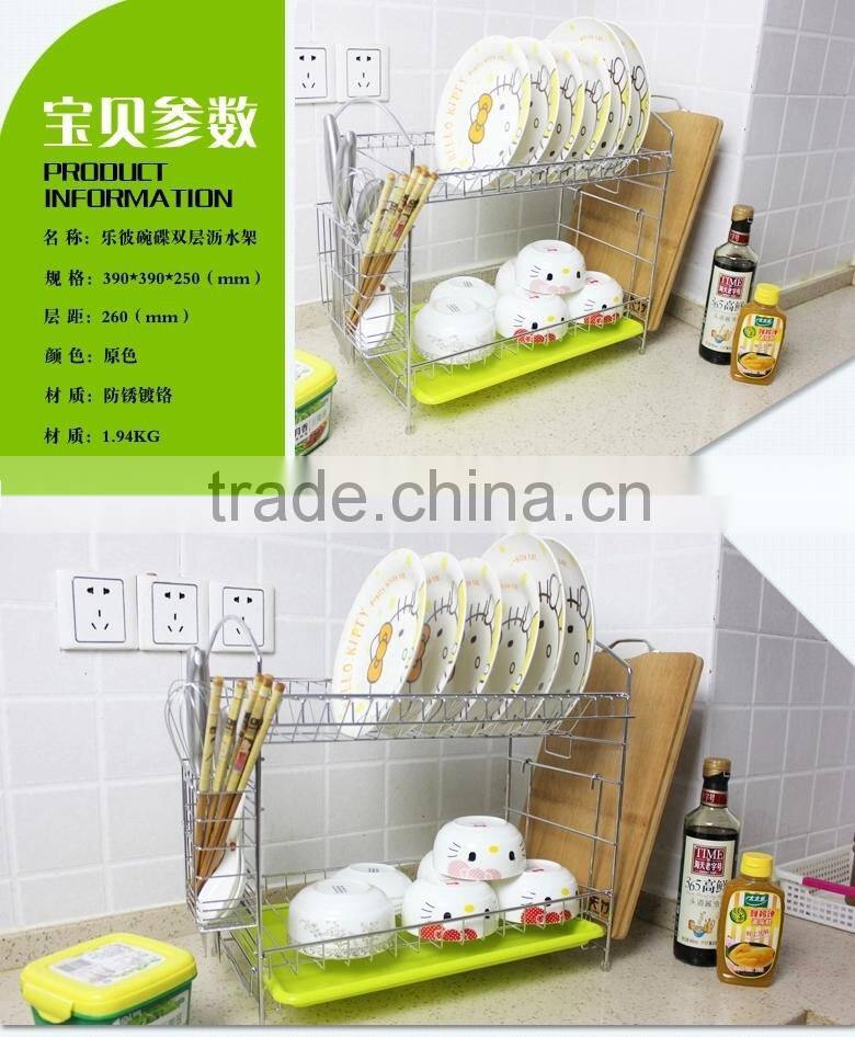 Latest RG628 2 tiers stainless steel Decorative dish rack