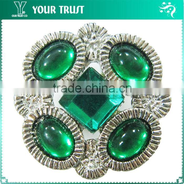 Vintage Crystal Rhinestone Silver Metal Nickel Free Shank Rhinestone Button