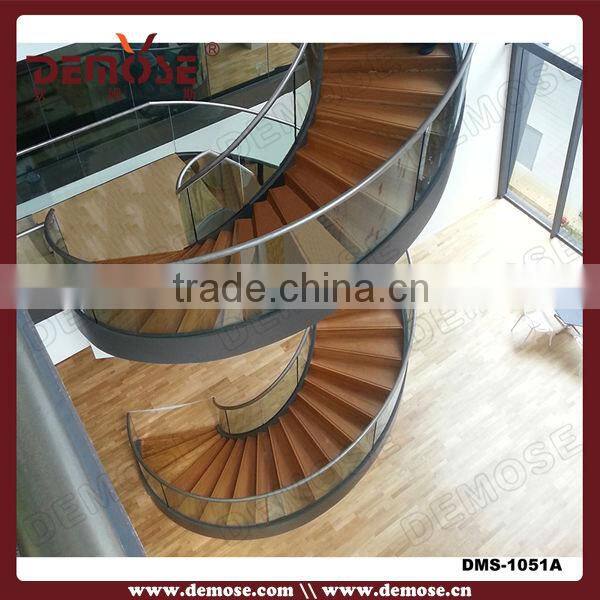 contemporary iron wood spiral/helical staircase for hotel