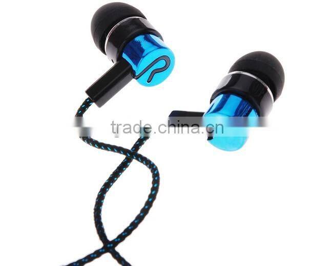 In Ear Earphone Earbuds Stereo Metal Braided Earphones 3.5mm Standard