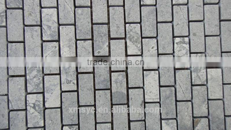 sky blue granite mosaic, cheap mosaic tiles, stone mosaic tile with mesh-back