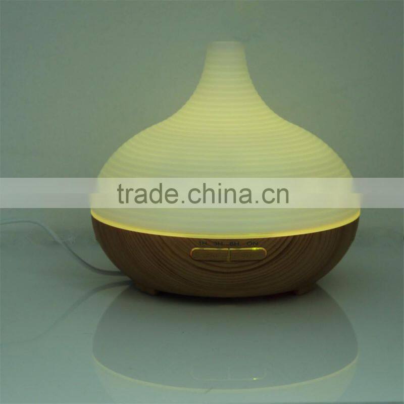 Changing Colored LED Lights Waterless Auto Shut-off Adjustable Mist Wooden Aroma Diffuser Bottle