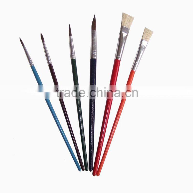 4pcs high quality nylon hair lacquered wooden handle art brush set