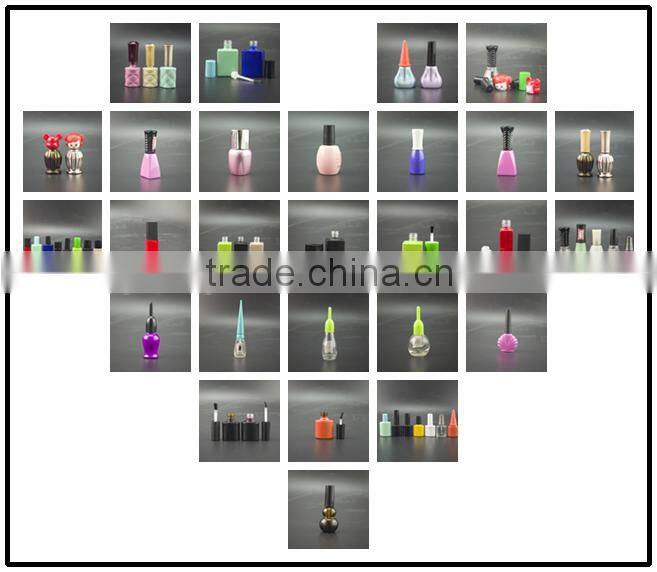 RUIJIA 5ml 7ml 9ml 10ml 11ml 13ml 14ml 17ml empty uv gel nail polish glass bottle holder with caps brush and labels design