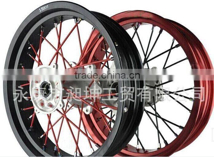 3.5x17 front tire 3.0x17 3.5x17 rear with cush hub alloy rims from china