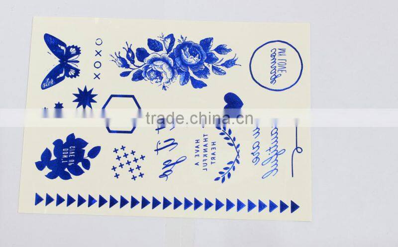 Mixed Gold Sliver Temporary Metal Decorative Entertainment Temporary Tattoo Stickers